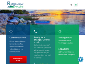 'ridgeviewhospital.net' screenshot