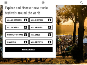'musicfestivalwizard.com' screenshot