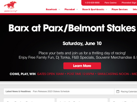 'parxracing.com' screenshot