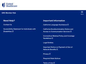 'uhcmemberhub.com' screenshot