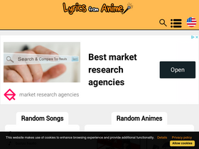 'lyricsfromanime.com' screenshot