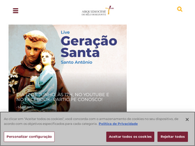 'arquidiocesebh.org.br' screenshot