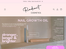 Radiant Cosmetics website screenshot