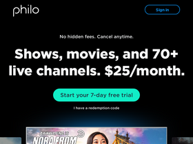 'philo.com' screenshot