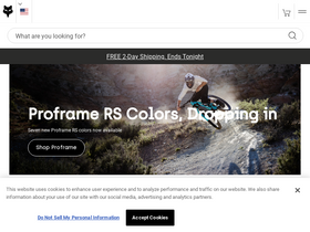 'foxracing.com' screenshot