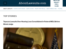 'aboutlawsuits.com' screenshot