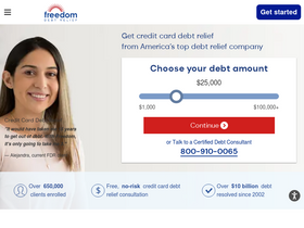 'freedomdebtrelief.com' screenshot