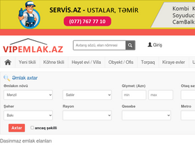 'vipemlak.az' screenshot