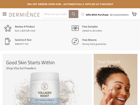 dermience.com.au homepage screenshot