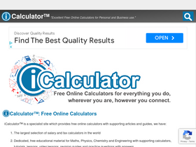 'icalculator.com' screenshot