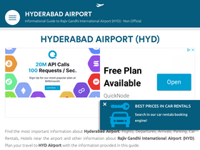 'hyderabadairport.com' screenshot