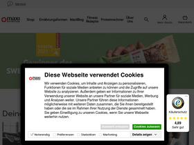 'maxinutrition.de' screenshot