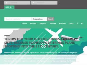 'planelogger.com' screenshot