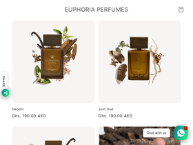 EUPHORIA PERFUMES website screenshot