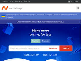 'namecheap.com' screenshot