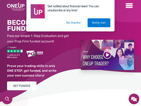 'oneuptrader.com' screenshot