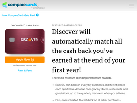 'comparecards.com' screenshot