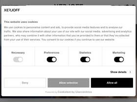 Xerjoff  website screenshot