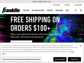 'franklinsports.com' screenshot