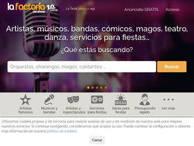'lafactoriadelshow.com' screenshot