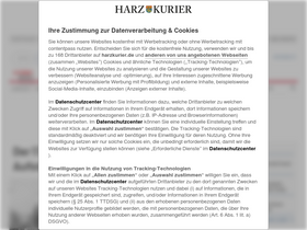 'harzkurier.de' screenshot