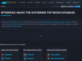 'mtgdecks.net' screenshot