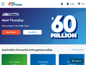 'ozlotteries.com' screenshot