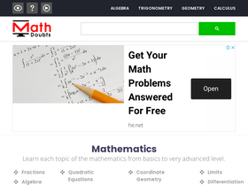 'mathdoubts.com' screenshot