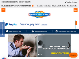 'furnacepartsource.com' screenshot