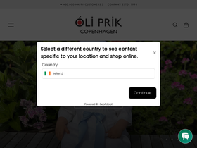 Oliprik homepage screenshot
