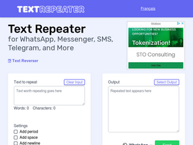 'textrepeater.com' screenshot