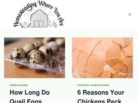 'homesteadingwhereyouare.com' screenshot