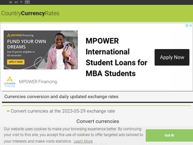 'countrycurrencyrates.com' screenshot