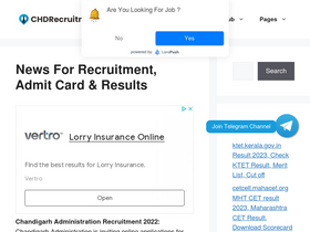 'chdrectt2019.in' screenshot