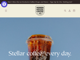 hiddenhousecoffee.com homepage screenshot