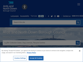 'ardsandnorthdown.gov.uk' screenshot