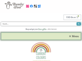 bumbywool.com homepage screenshot