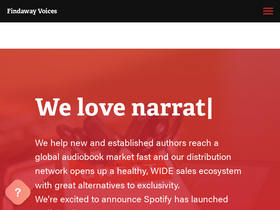 'findawayvoices.com' screenshot