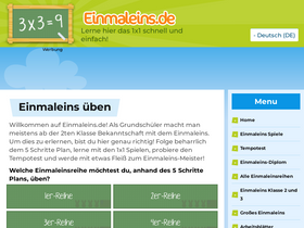 'einmaleins.de' screenshot