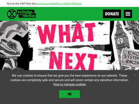 'extinctionrebellion.uk' screenshot