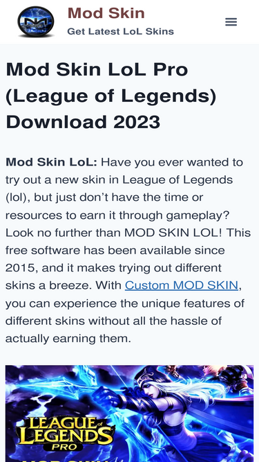 Download MOD SKIN LOL 2022