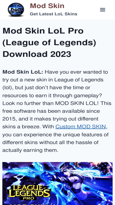 Mod Skin LoL Pro 2023 Download - League of Legends