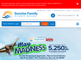 'sunrisefamilycu.org' screenshot