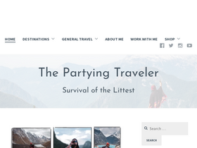 'thepartyingtraveler.com' screenshot