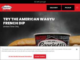 'capriottis.com' screenshot