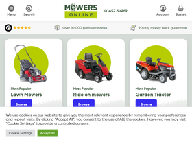 'mowers-online.co.uk' screenshot