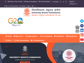 'aucollege.ugc.ac.in' screenshot