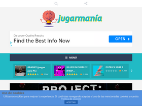 'jugarmania.com' screenshot