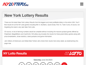 'nylottery.org' screenshot