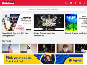 'livenation.com' screenshot